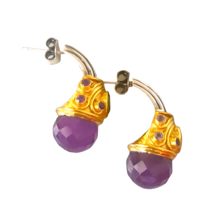 "Greek Goddess" Amethyst & Peridot Earrings