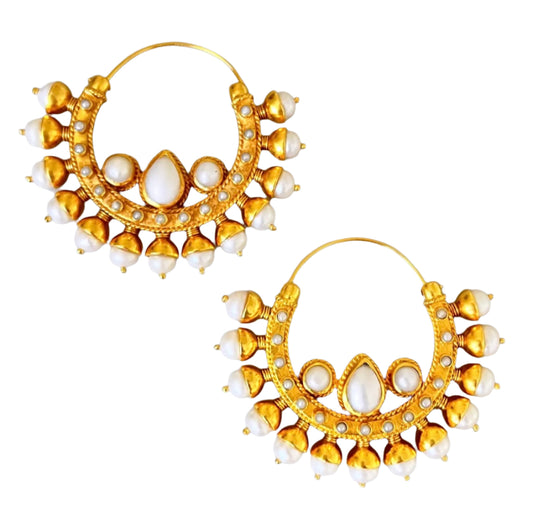 "Irene Pearl" Hoop Earrings