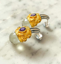 Load image into Gallery viewer, &quot;Greek Goddess&quot; Amethyst &amp; Prehnite Earrings