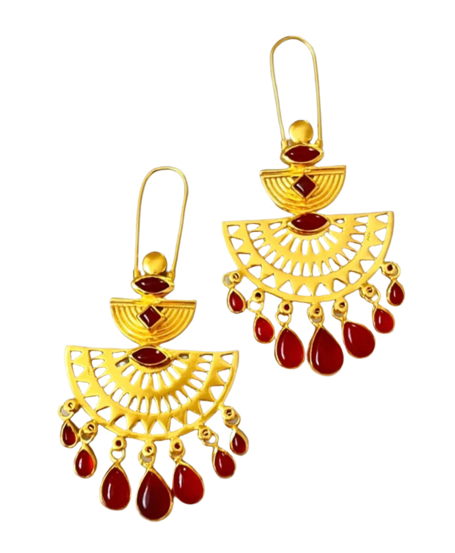 "Ambika" Red Onyx Earrings