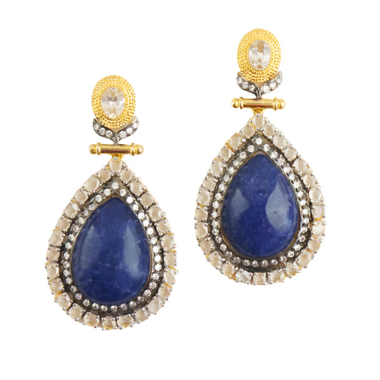 "Mariel" Earrings - Lapiz Lazuli (Sample Sale)