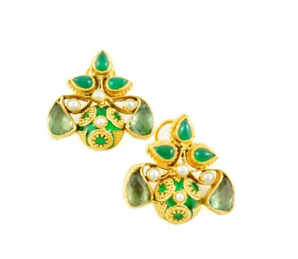 Elena Earrings - Green