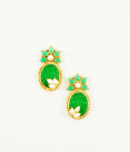 Sophia Earrings - Green Onyx