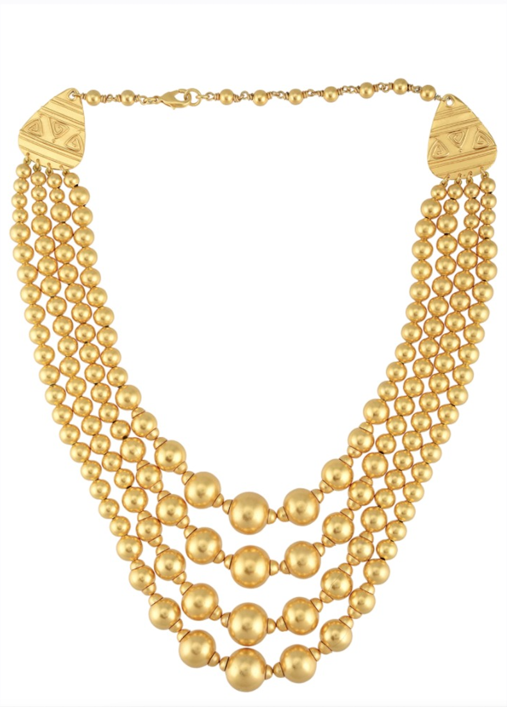 "Medusa" Gold Round Bead Necklace