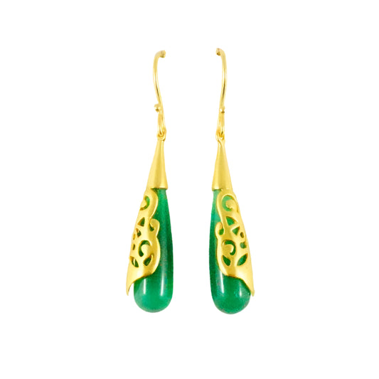 Olivia Earrings - Green Onyx