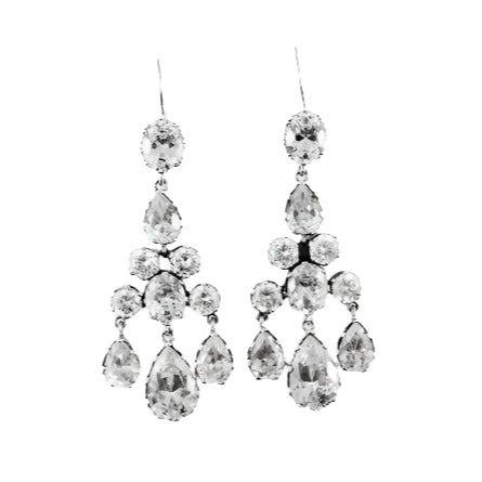 "Shining Stars" Silver Chandeliers Earrings