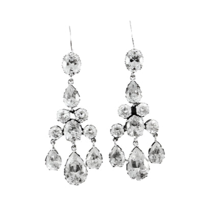 "Shining Stars" Silver Chandeliers Earrings