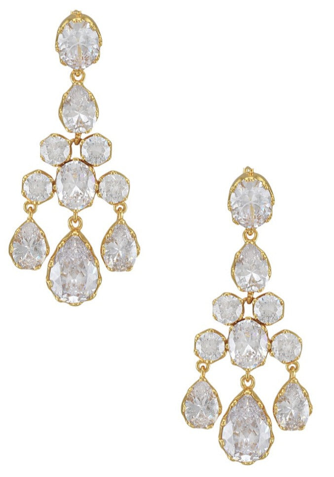 "Shining Stars" Gold Chandeliers Earrings