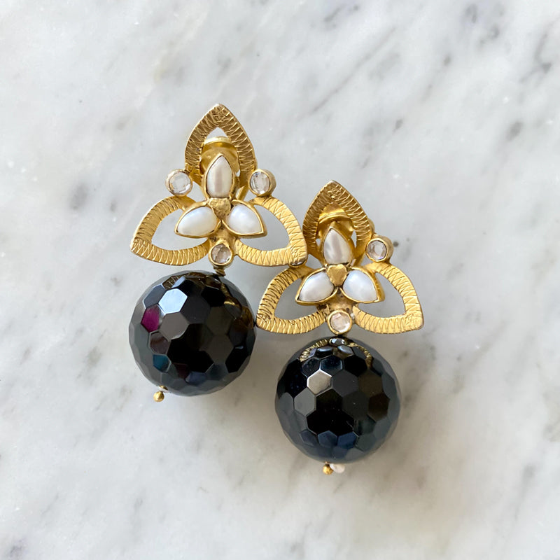 "Twiggy" Black Onyx Earrings