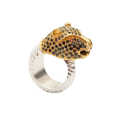 "Cheetah" Cocktail Ring - Black Onyx