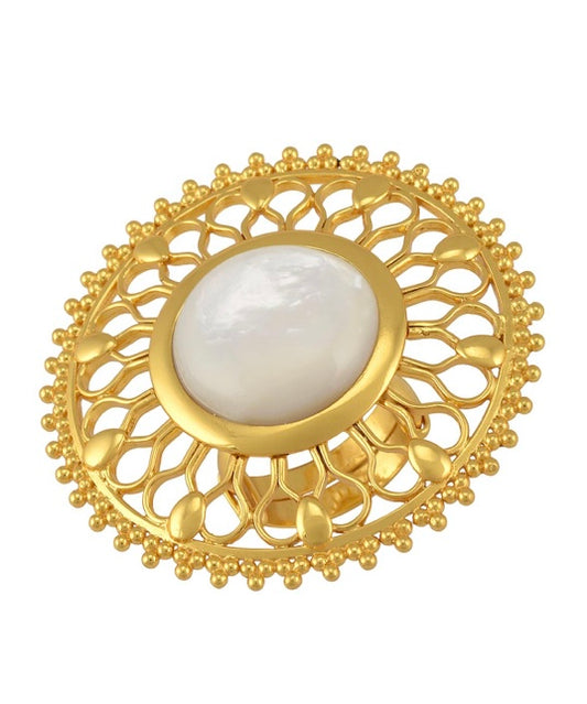 "Anya" Cocktail Ring - Pearl