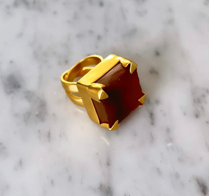 Lemon Agate “Sultan” Ring