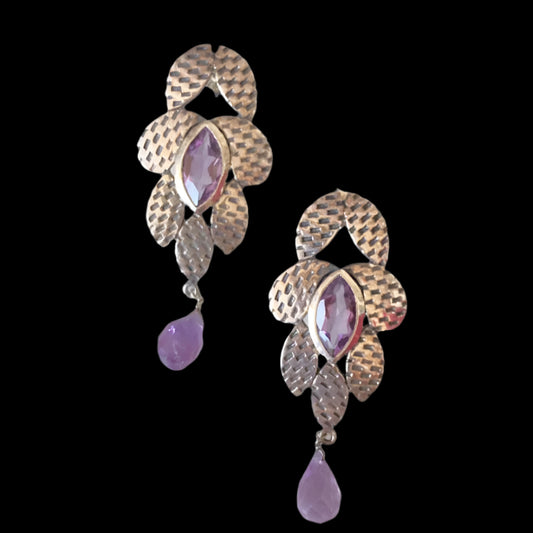 Betty - Silver Amethyst Earrings