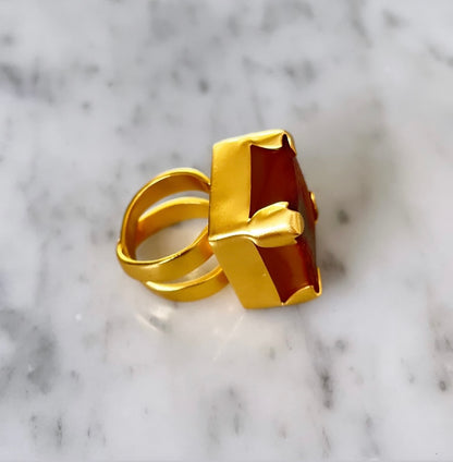 Lemon Agate “Sultan” Ring